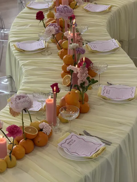 citrus and linen, event styling